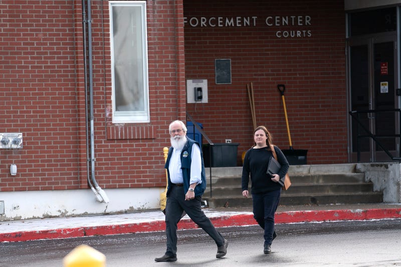 Latah County Prosecutor Bill Thompson, left, and Ashley Jennings, senior deputy prosecutor, leave the Latah County Courthouse, Wednesday, Jan. 4, 2023, in Moscow, Idaho.