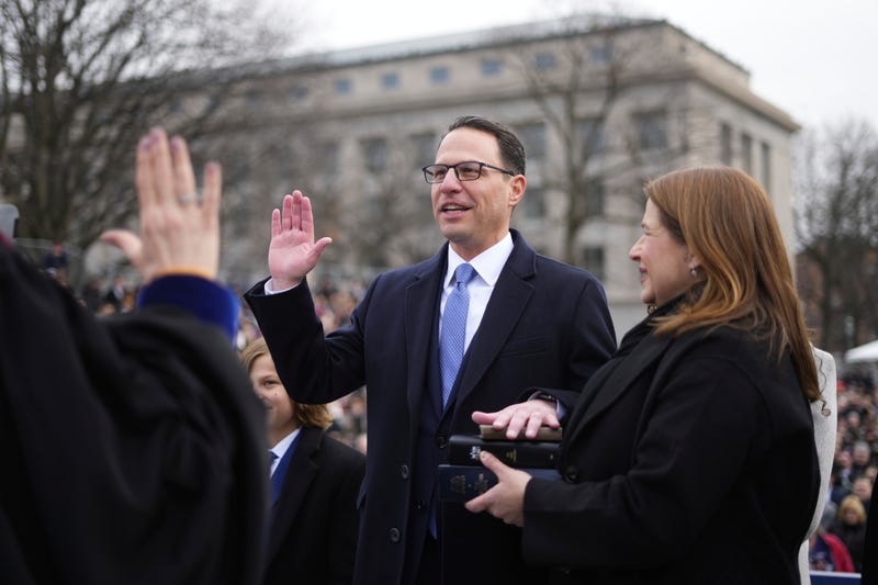 Josh Shapiro is sworn in as Pennsylvania's 48th governor on Tuesday, Jan. 17, 2023, at the state Capitol in Harrisburg, Pa.