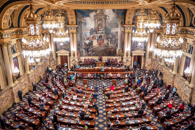 Shown is the Pennsylvania House of Representatives on Jan. 5, 2021, at the state Capitol in Harrisburg, Pa.