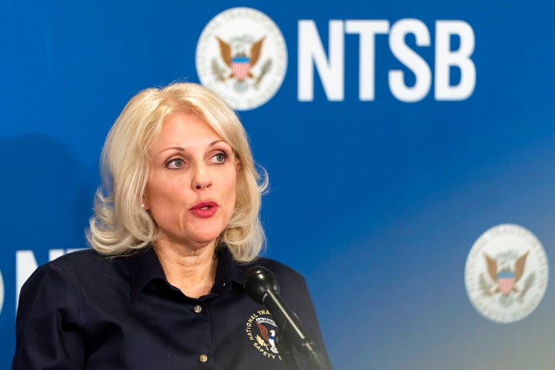 National Transportation Safety Board Chair Jennifer Homendy speaks Thursday, Feb. 23, 2023, in Washington, about the investigation into the Feb. 3 train derailment in East Palestine, Ohio.