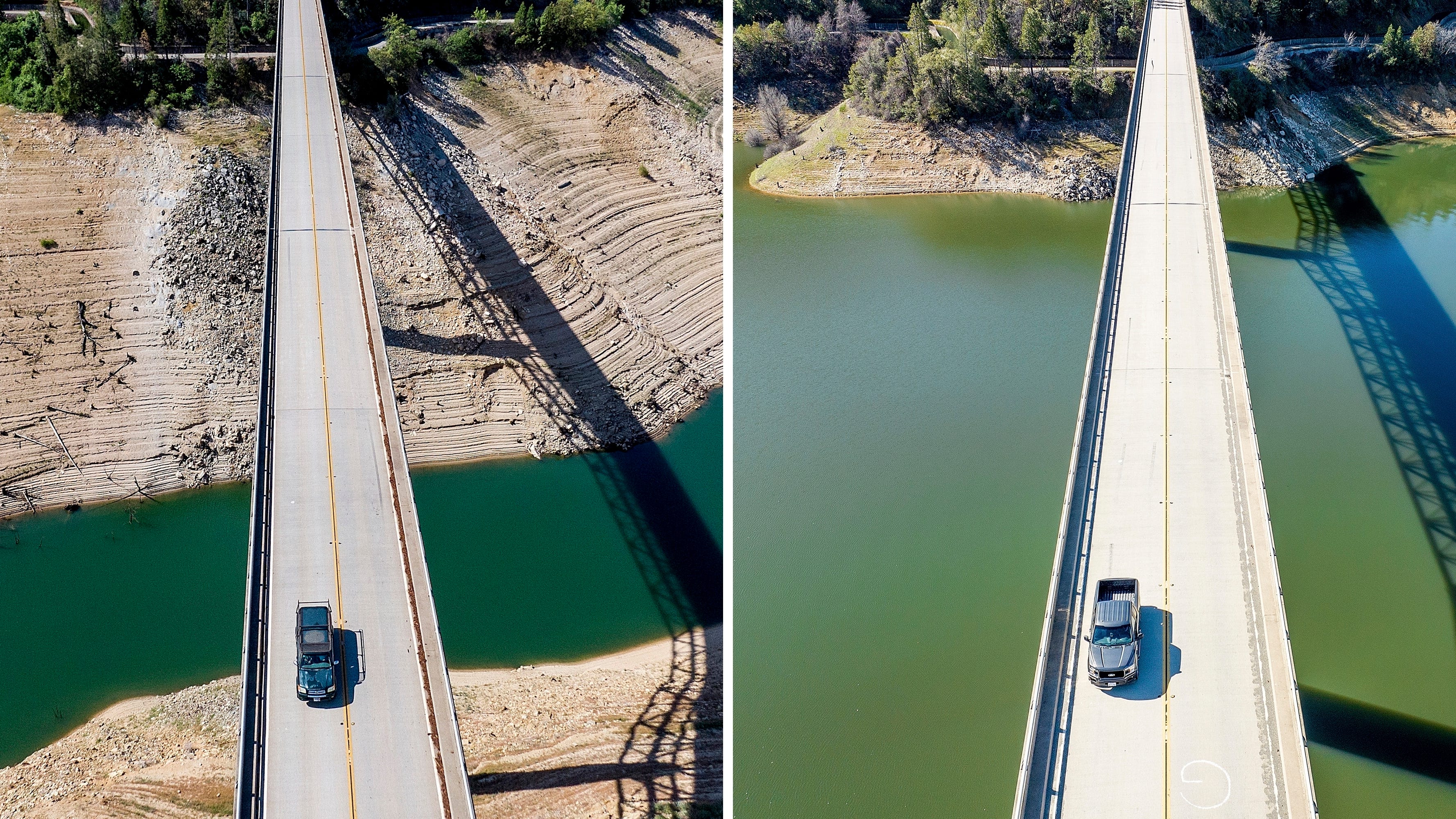 Dramatic photos show how storms filled California reservoirs
