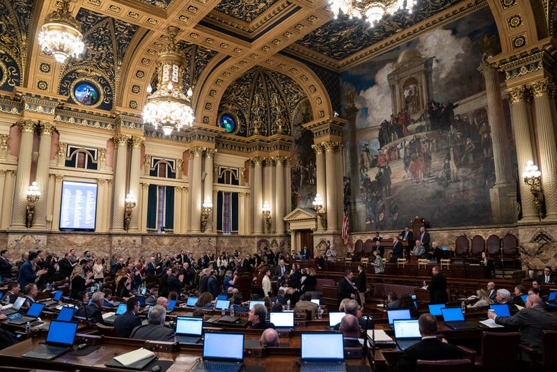 The Pennsylvania House of Representatives is in session at the Pennsylvania Capitol, Tuesday, Feb. 21, 2023, in Harrisburg, Pa.