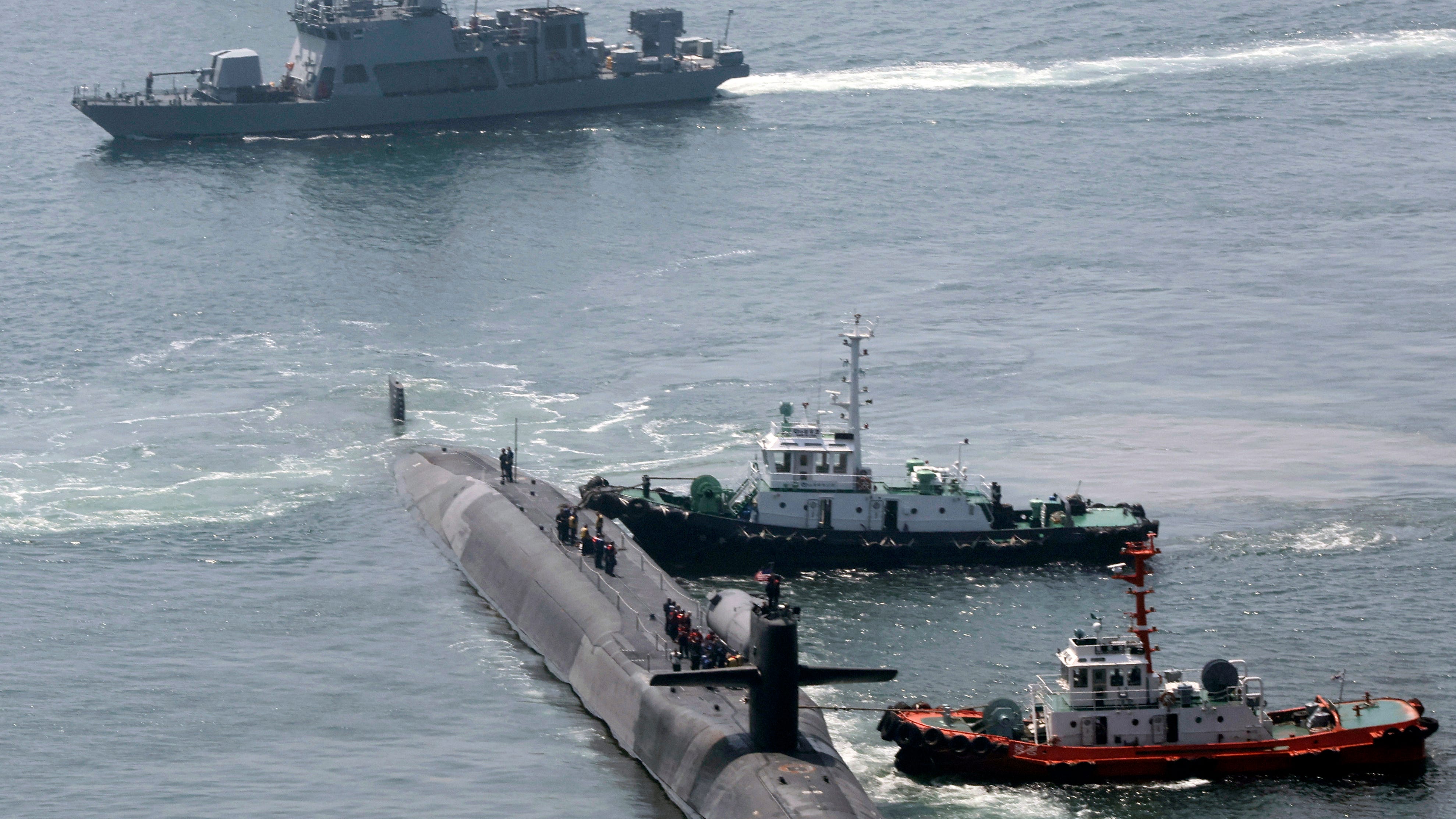 A US nuclear-powered sub arrives in South Korea, a day after North Korea resumes its missile tests