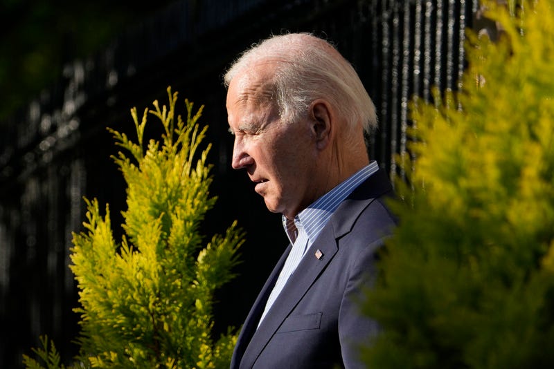 President Joe Biden walks to his motorcade as he leaves Holy Trinity Catholic Church in the Georgetown section of Washington, after attending Mass, Saturday, July 22, 2023.