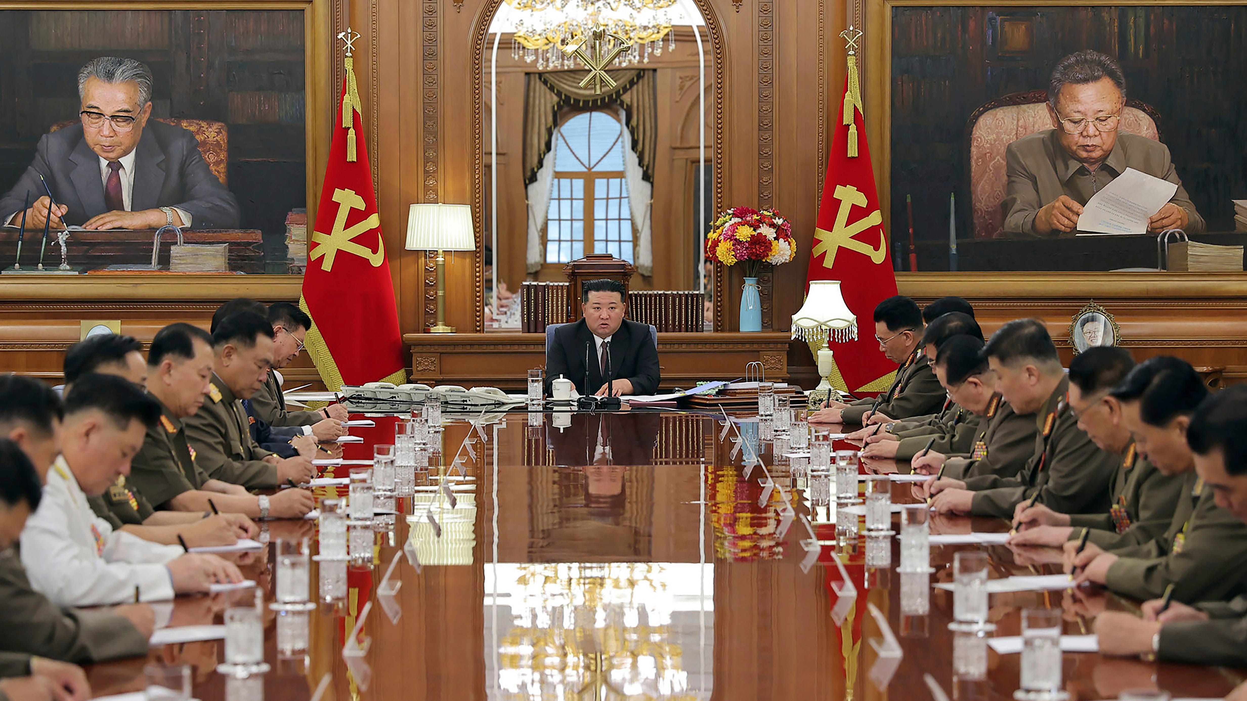 North Korean leader Kim calls for his military to sharpen war plans as his rivals prepare drills
