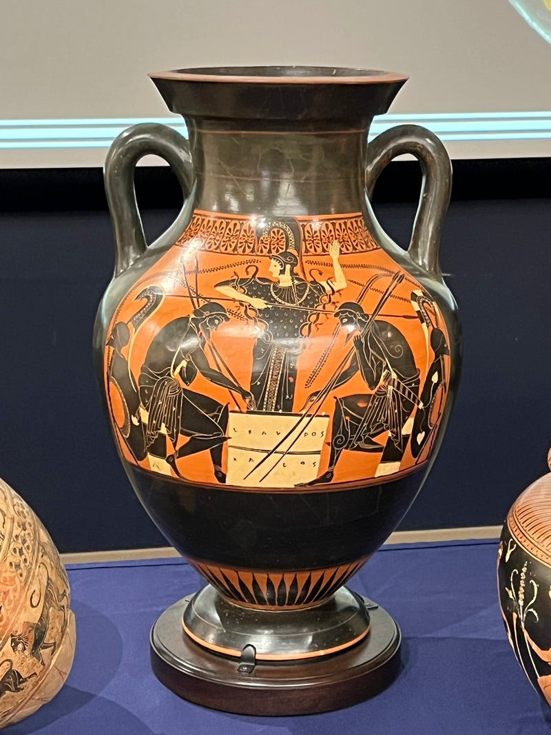 An Etruscan vase was among the 266 antiquities returned from New York to Italy.