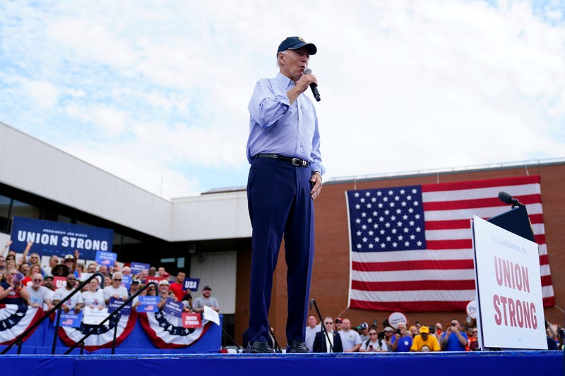 President Joe Biden speaks during a Labor Day event at the Sheet Metal Workers' Local 19, in Philadelphia, Monday, Sept. 4, 2023.