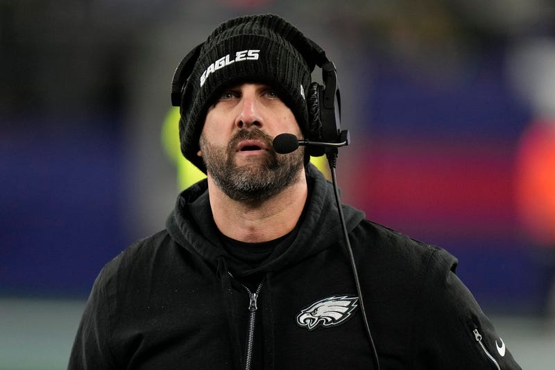 Philadelphia Eagles head coach Nick Sirianni watches play from the sidelines during the second quarter of an NFL football game against the New York Giants, Sunday, Jan. 7, 2024, in East Rutherford, N.J. 
