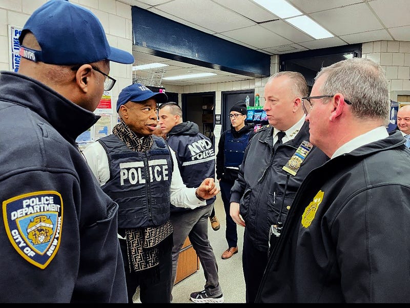 Mayor Eric Adams said Monday, "This is not about migrants and asylum seekers, this is about breaking the law"