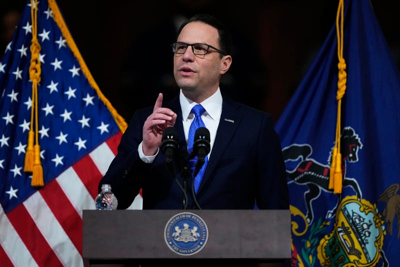 Gov. Josh Shapiro delivers his budget address for the 2024-25 fiscal year to a joint session of the Pennsylvania House and Senate in the Rotunda of the state Capitol in Harrisburg, Pa., Wednesday, Feb. 6, 2024.