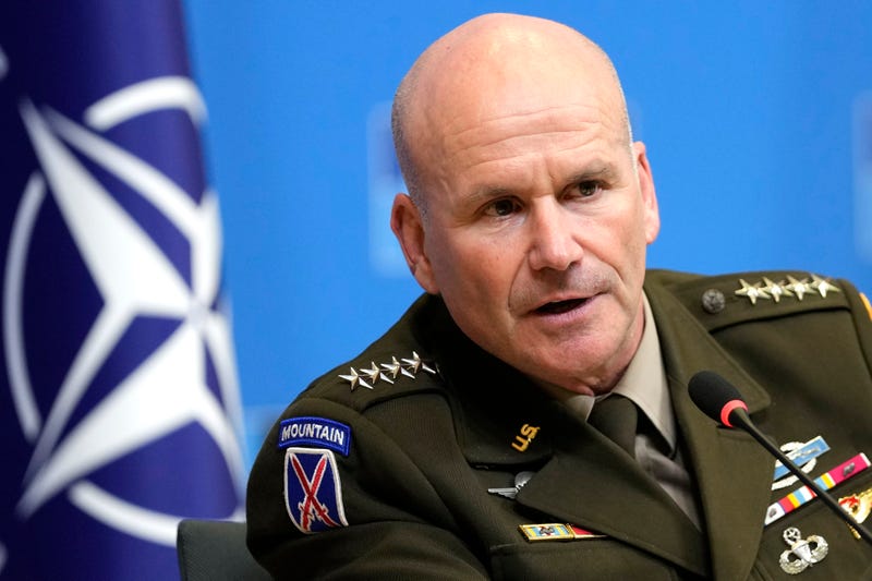 FILE - Supreme Allied Commander Europe, Gen. Christopher Cavoli addresses a media conference at NATO headquarters in Brussels, Jan. 18, 2024