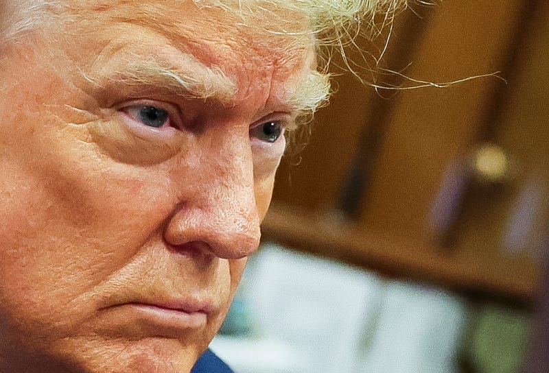Former President Donald Trump awaits the start of proceedings during jury selection at Manhattan criminal court, Thursday, April 18, 2024 in New York.