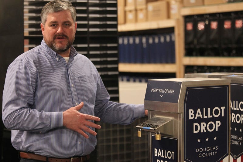Douglas County, Kan., Clerk Jamie Shew discusses the operations of voting drop boxes 