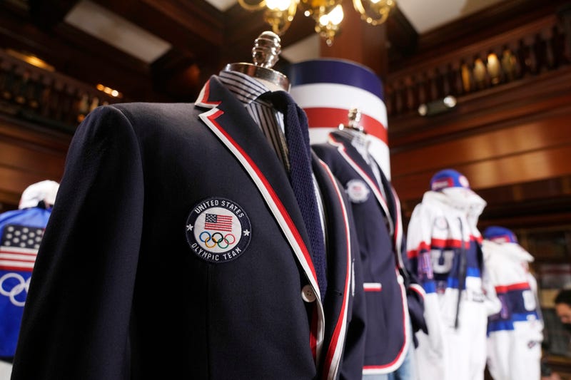Team USA Paris Olympics attire is displayed at Ralph Lauren headquarters on Monday, June 17, 2024, in New York.