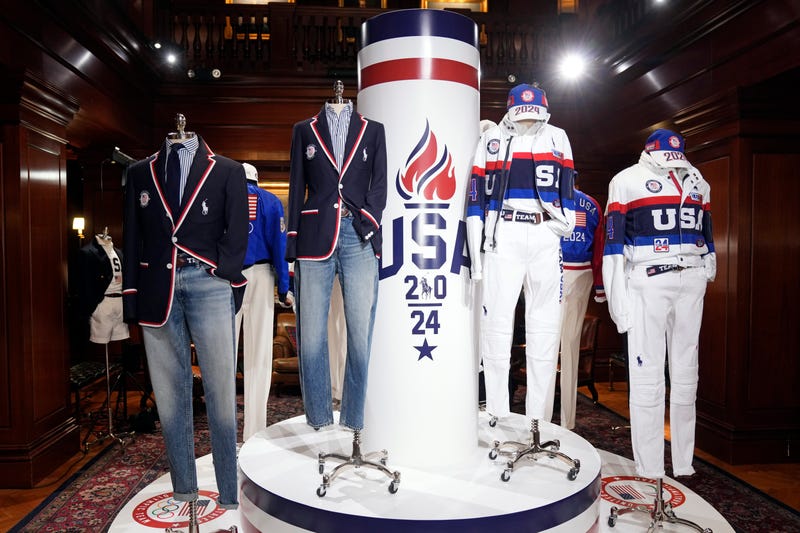 Team USA Paris Olympics attire is displayed at Ralph Lauren headquarters on Monday, June 17, 2024, in New York.