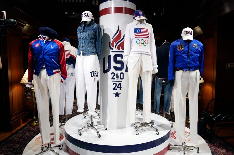 Team USA Paris Olympics attire is displayed at Ralph Lauren headquarters on Monday, June 17, 2024, in New York.