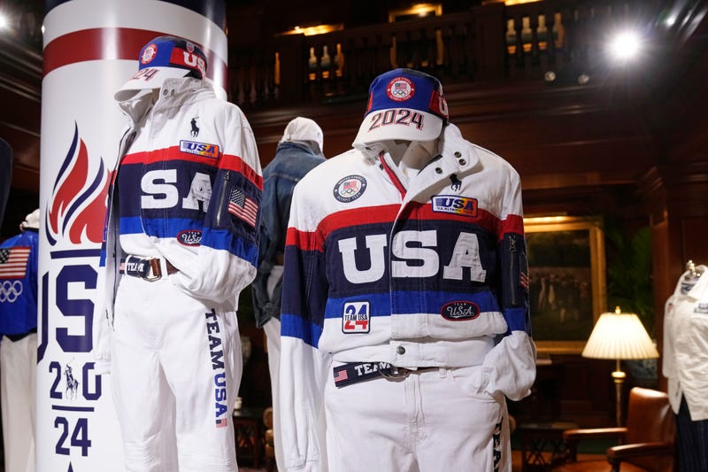 Team USA Paris Olympics attire is displayed at Ralph Lauren headquarters on Monday, June 17, 2024, in New York.