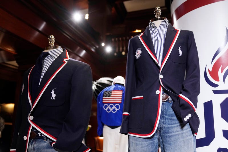 Team USA Paris Olympics opening ceremony attire is displayed at Ralph Lauren headquarters on Monday, June 17, 2024, in New York.