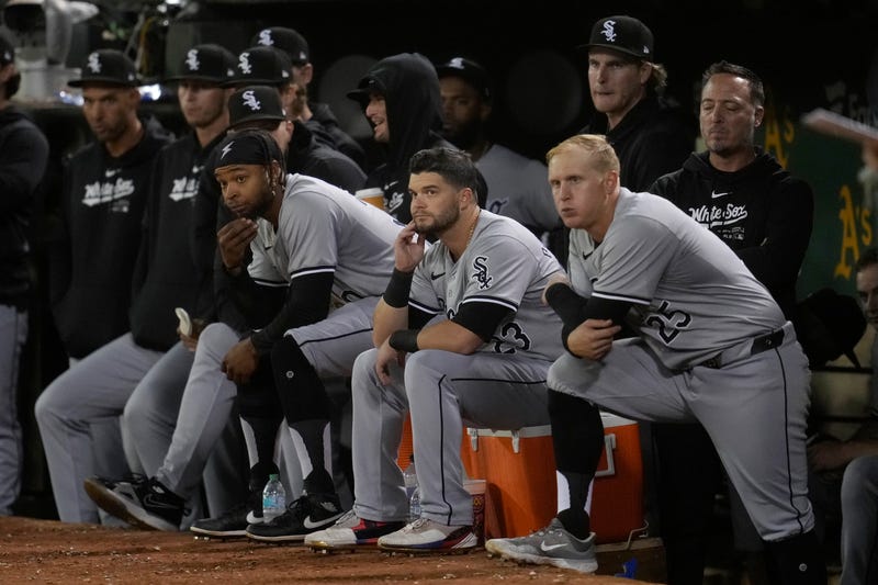 White Sox players react from the dugout