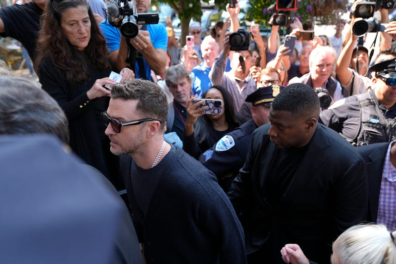 Justin Timberlake walks into court on Friday