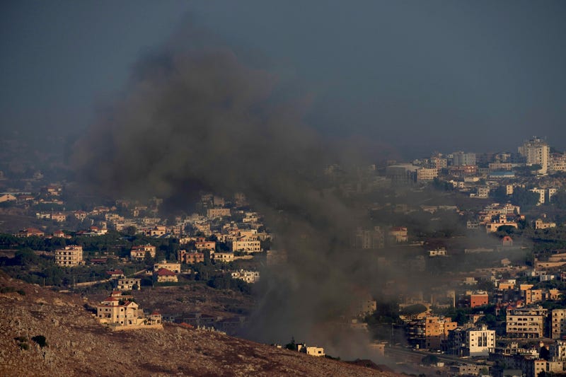 Smoke rises from an Israeli airstrike