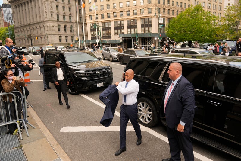 Mayor Eric Adams arrives to court in Manhattan on Oct. 2, 2024