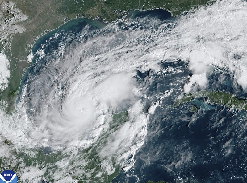 This satellite image provided by the National Oceanic and Atmospheric Administration on Monday, Oct. 7, 2024, shows Hurricane Milton.