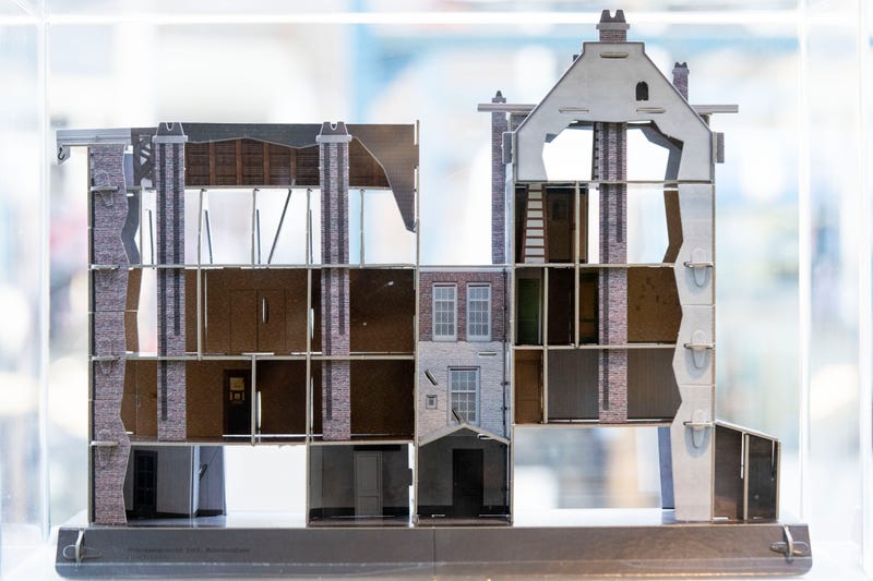 A maquette of the secret annex is displayed at the Anne Frank House in Amsterdam, Netherlands, Friday, Oct. 4, 2024