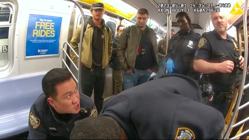 Jury sees video of subway chokehold that led to Marine veteran's manslaughter trial