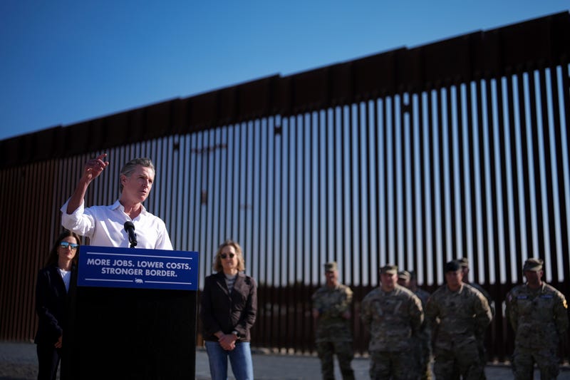 California Gov. Gavin Newsom speaks during a news conference near the Otay Mesa Port of Entry along the border with Mexico, Thursday, Dec. 5, 2024, in San Diego. 