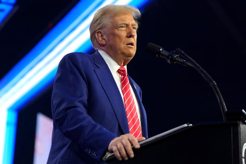 President-elect Donald Trump speaks at AmericaFest, Sunday, Dec. 22, 2024, in Phoenix.
