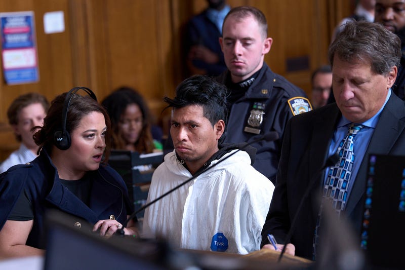 Sebastian Zapeta, accused of setting a woman on fire inside a subway train, appears in court on Dec. 24, 2024
