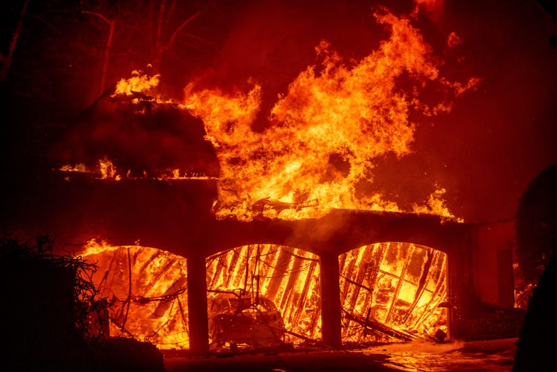 Eaton Fire burns a residence