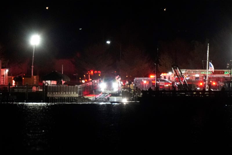 A view of emergency response looking from Arlington, Va., south of Ronald Reagan Washington National Airport, across the Potomac River toward the District of Columbia, Wednesday, Jan. 29, 2025.