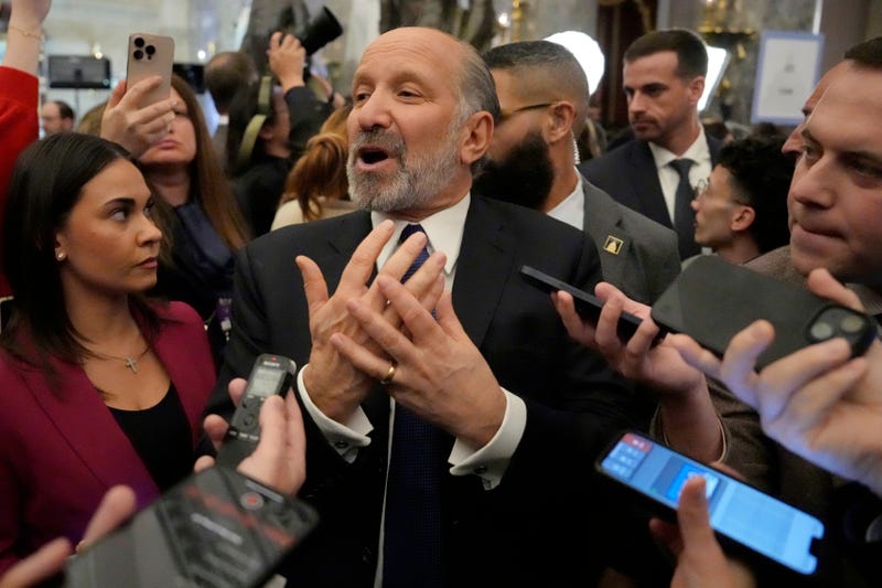 Secretary of Commerce Howard Lutnick speaks with reporters