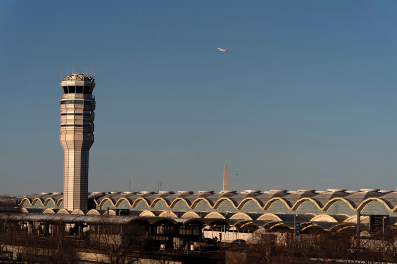 FILE - The air traffic control tower at Ronald Reagan Washington National Airport is pictured, Saturday, Feb. 1, 2025, in Arlington, Va.