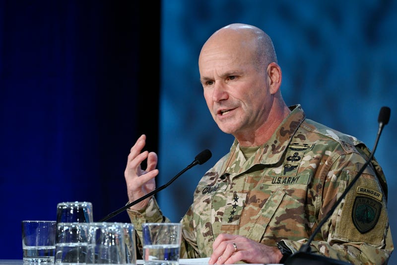 FILE - U.S. Army Gen, Christopher G. Cavoli speaks during the annual Folk och Försvar Conference (Society and Defence Conference) in Salen, Sweden, Jan. 9, 2023. 