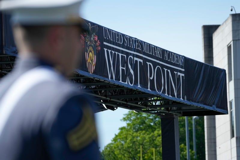 FILE - Cadets arrive for the graduation ceremony of the U.S. Military Academy at Michie Stadium on May 27, 2023, in West Point, N.Y