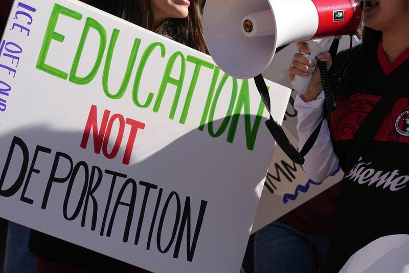 Students march at Arizona State University in protest of ASU's chapter of College Republicans United-led event