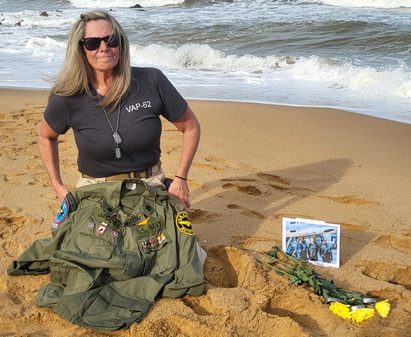 This photo provided by Jeanie Jacobs Huffman shows her on the beach in June 2024 in Thanh Hoa Province, Vietnam.