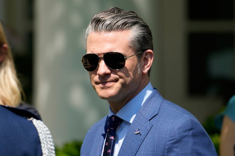 Secretary of Defense Pete Hegseth arrives for a National Day of Prayer event in the Rose Garden of the White House, Thursday, May 1, 2025, in Washington.
