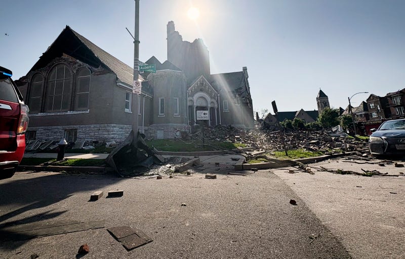 Part of Centennial Christian Church in St. Louis, Missouri, collapsed on Friday, May 16, 2025 when severe storms, including a possible tornado, swept through the city.