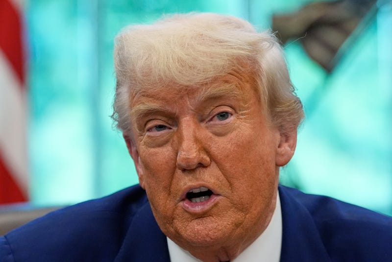 President Donald Trump speaks in the Oval Office of the White House, Tuesday, May 20, 2025, in Washington.