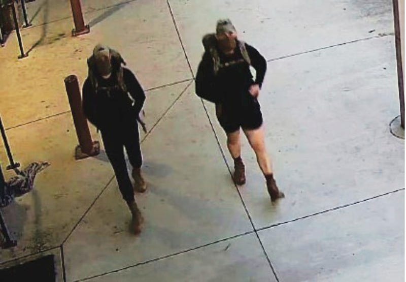 An image taken from Joint Base Lewis-McChord surveillance footage depicts two men identified by the Army Criminal Investigations Division as suspects in an assault and robbery in the 75th Ranger Central Operations Facility on June 1, 2025, at Joint Base Lewis-McChord, Wash. 