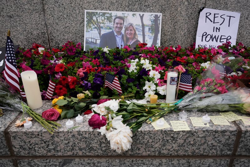 A memorial at the Minnesota State Capitol honoring the lives of Speaker Emerita Melissa Hortman and her husband Mark.