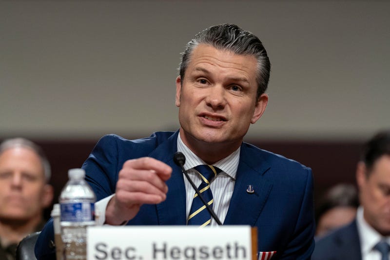 Department of Defense Secretary Pete Hegseth testifies before a Senate Armed Services Committee hearing on Capitol Hill in Washington, Wednesday, June 18, 2025. 