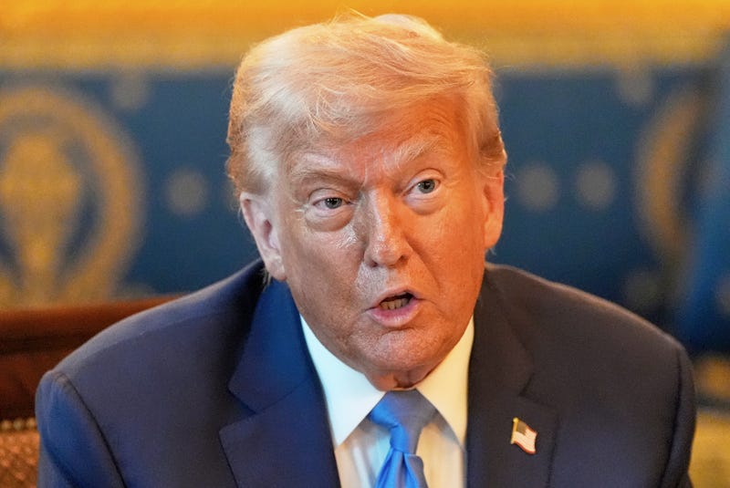President Donald Trump speaks during a meeting with Israel's Prime Minister Benjamin Netanyahu in the Blue Room of the White House, Monday, July 7, 2025, in Washington.