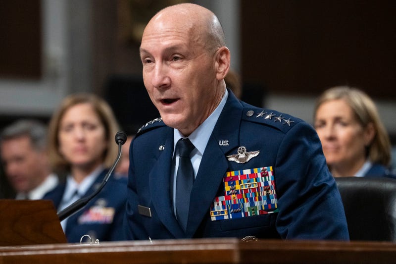 FILE - Gen. David Allvin testifies during a Senate Armed Services Committee nominations hearing on his reappointment to the grade of General and to be U.S. Air Force Chief of Staff, Sept. 12, 2023, on Capitol Hill in Washington.