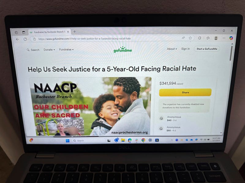 An online fundraiser on GoFundMe organized by the NAACP raises money for a Rochester family on May 7, 2025.