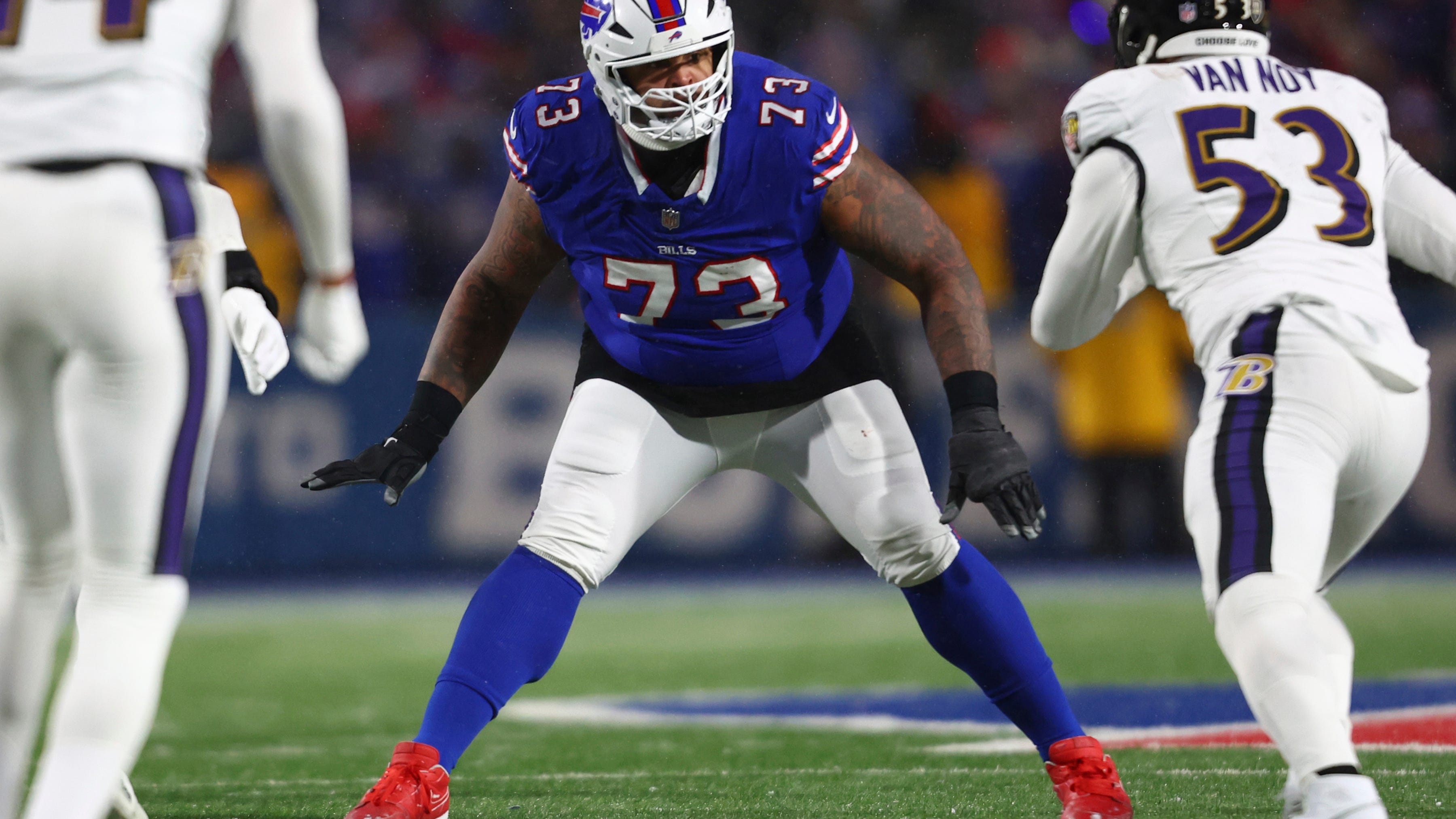 Bills restructure left tackle Dion Dawkins' contract to get under NFL's salary cap, AP source says